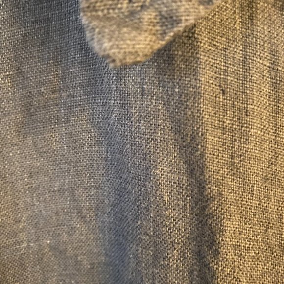 Conscious Clothing Black Linen Shirt Dress with Pockets and Snap Buttons - Picture 5 of 11